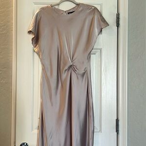 New with tags satin champagne colored long dress from Zara